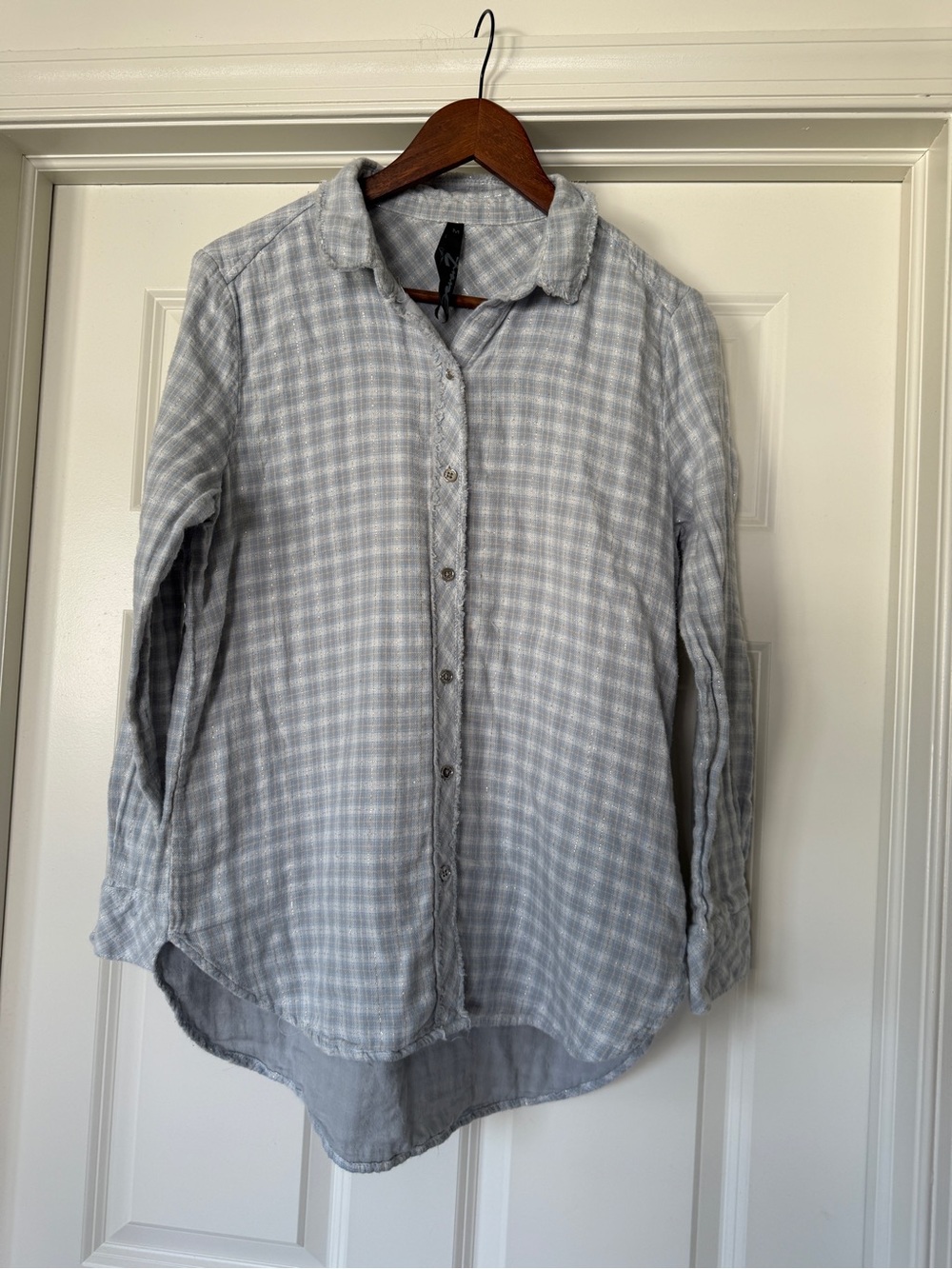 Seven7 Gray Plaid Button-Down Shirt